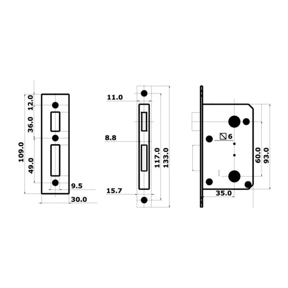 Easysea Serrure WC cabine ext droite int gauche inox 316