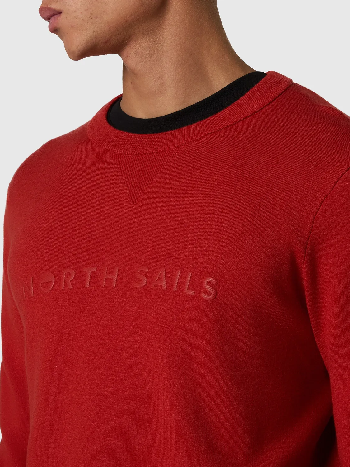 North Sails pull viscose lettrage 3D homme rouille