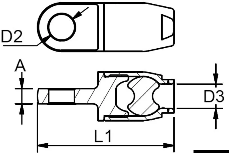 Easysea terminal œil gréement textile Ø 4 mm inox 316