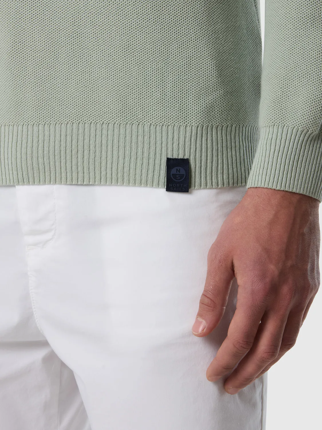 North Sails Honeycomb pull col rond nid abeille coton bio