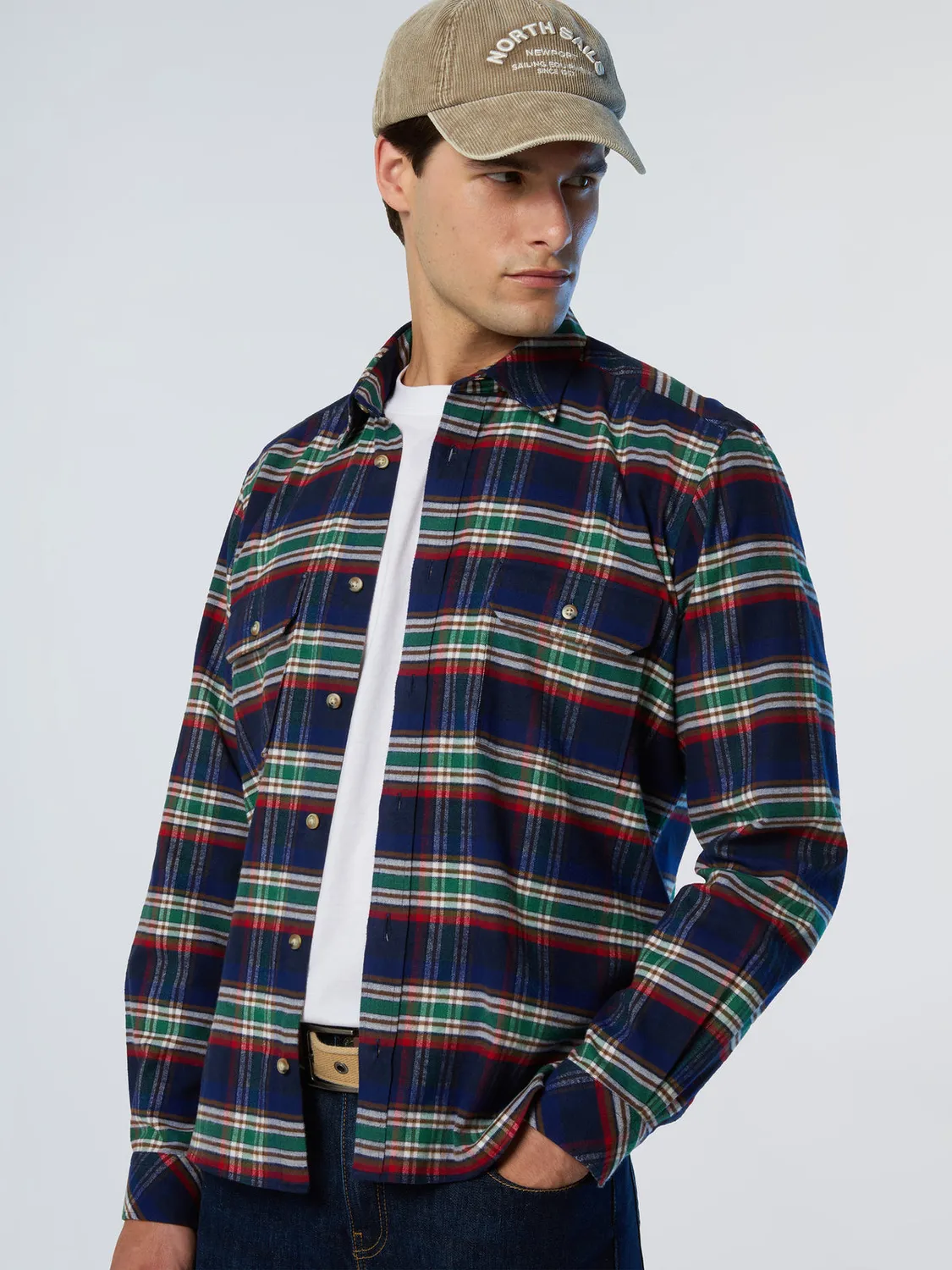 North Sails chemise flanelle à carreaux coton homme