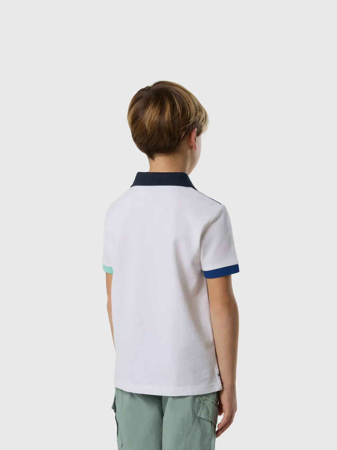 North Sails polo enfant piqué bio manches dépareillées