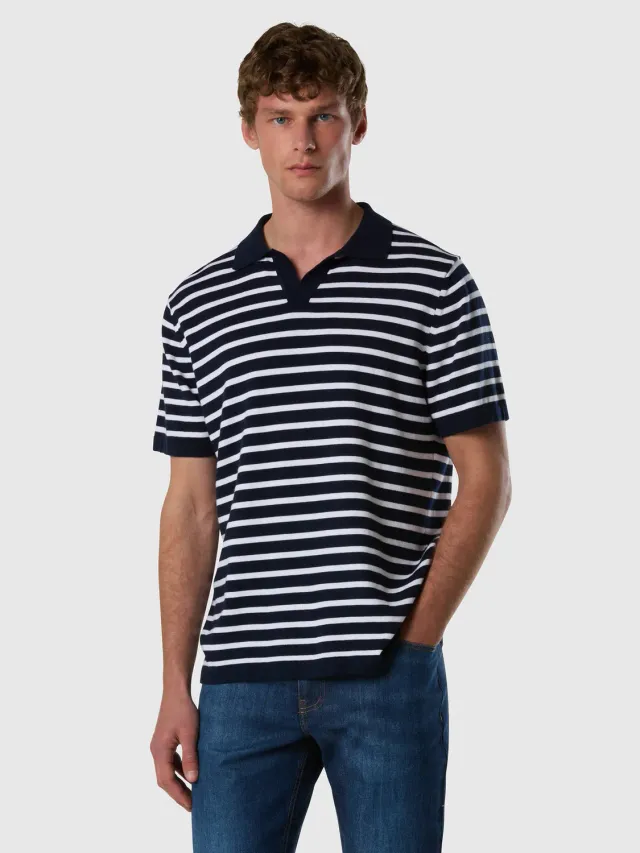 North Sails polo rayé coton bio sans boutons
