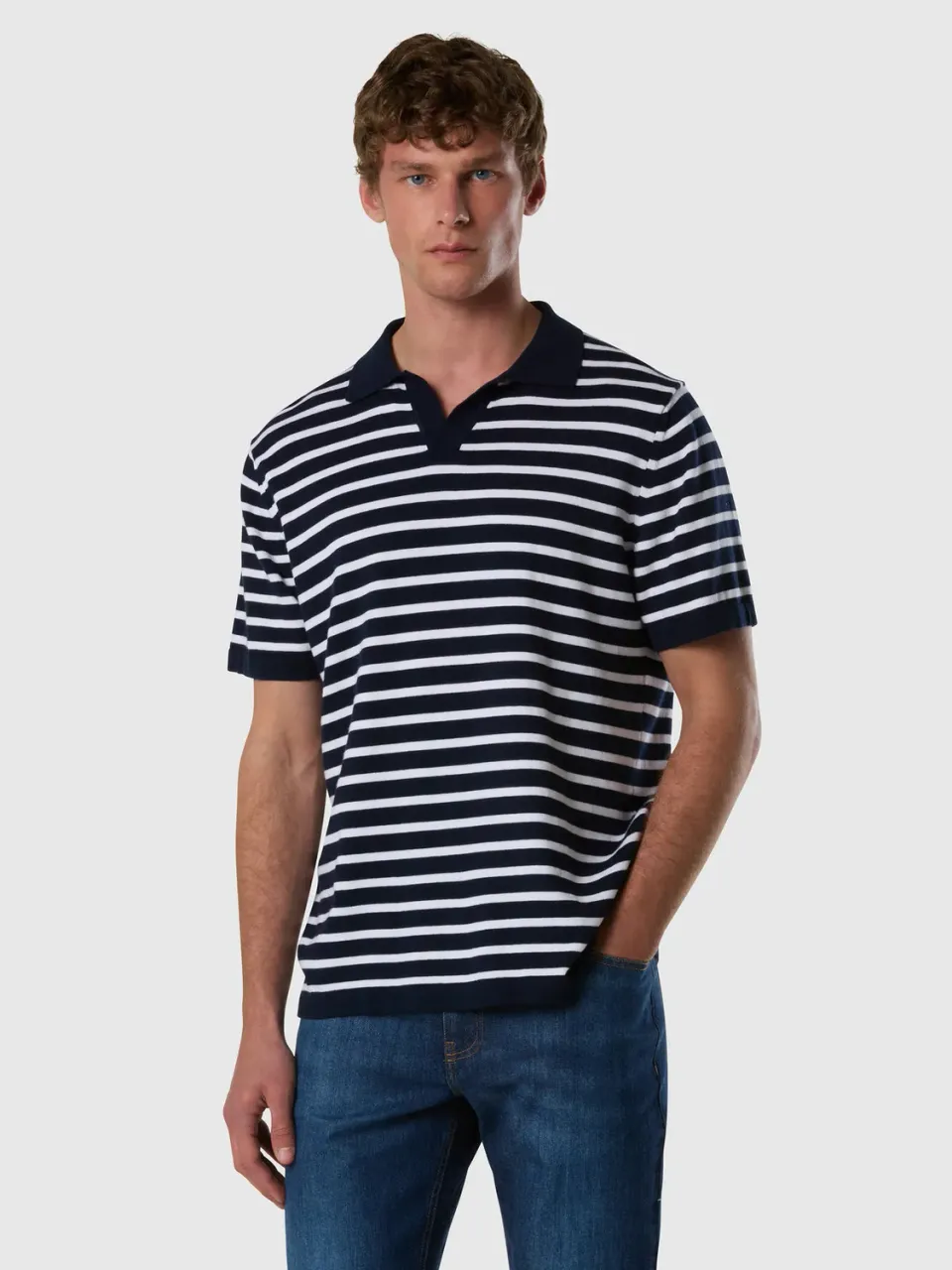 North Sails polo rayé coton bio sans boutons
