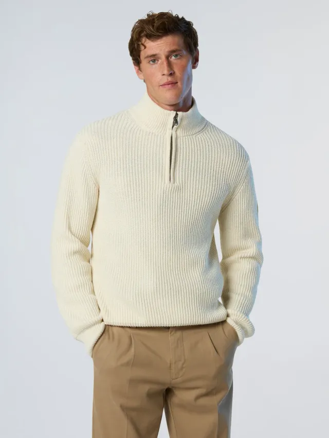 North Sails Fisherman pull marin demi-zip laine