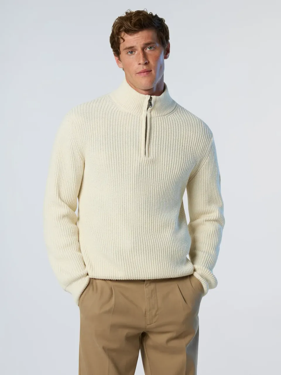 North Sails Fisherman pull marin demi-zip laine