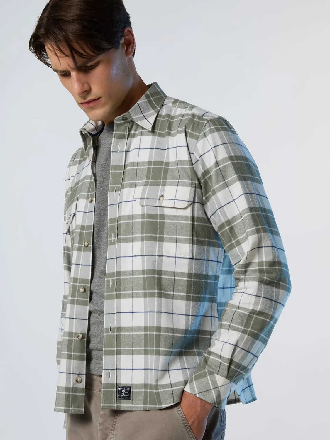 North Sails chemise flanelle à carreaux coton homme