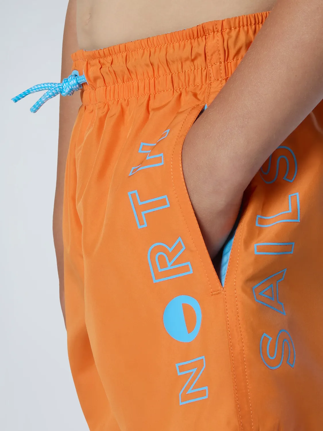 North Sails short de bain enfant imprimé vertical orange