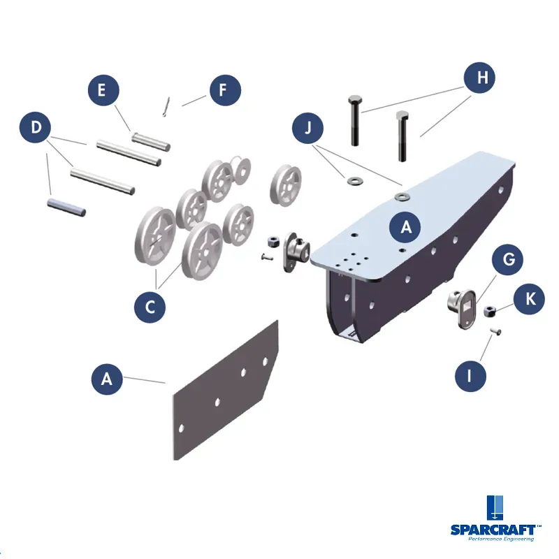 Sparcraft S365E tête de mât enrouleur N°3 4 drisses
