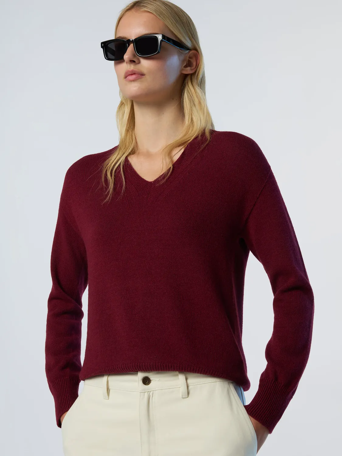 North Sails Saddle Shoulder pull col V cachemire