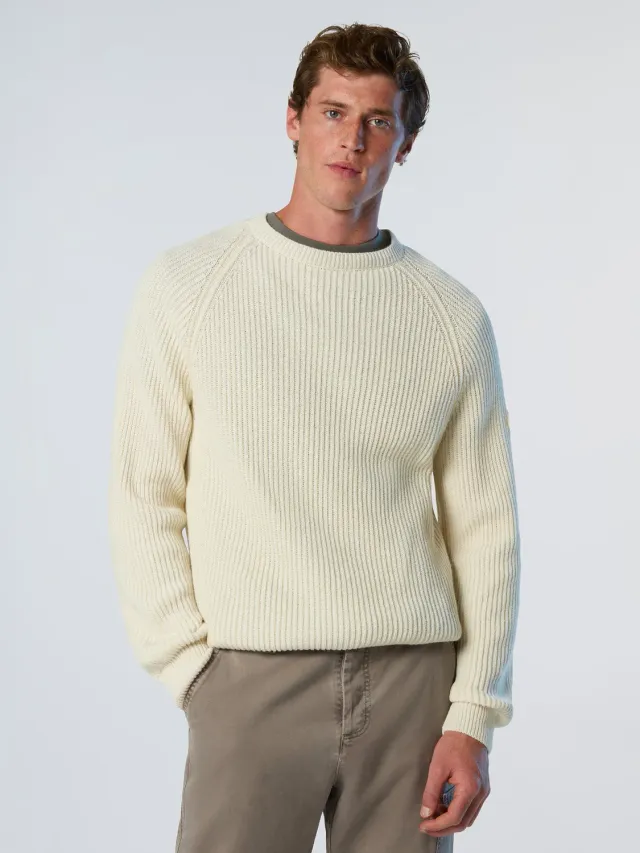 North Sails Fisherman Pull marin col rond laine recyclée