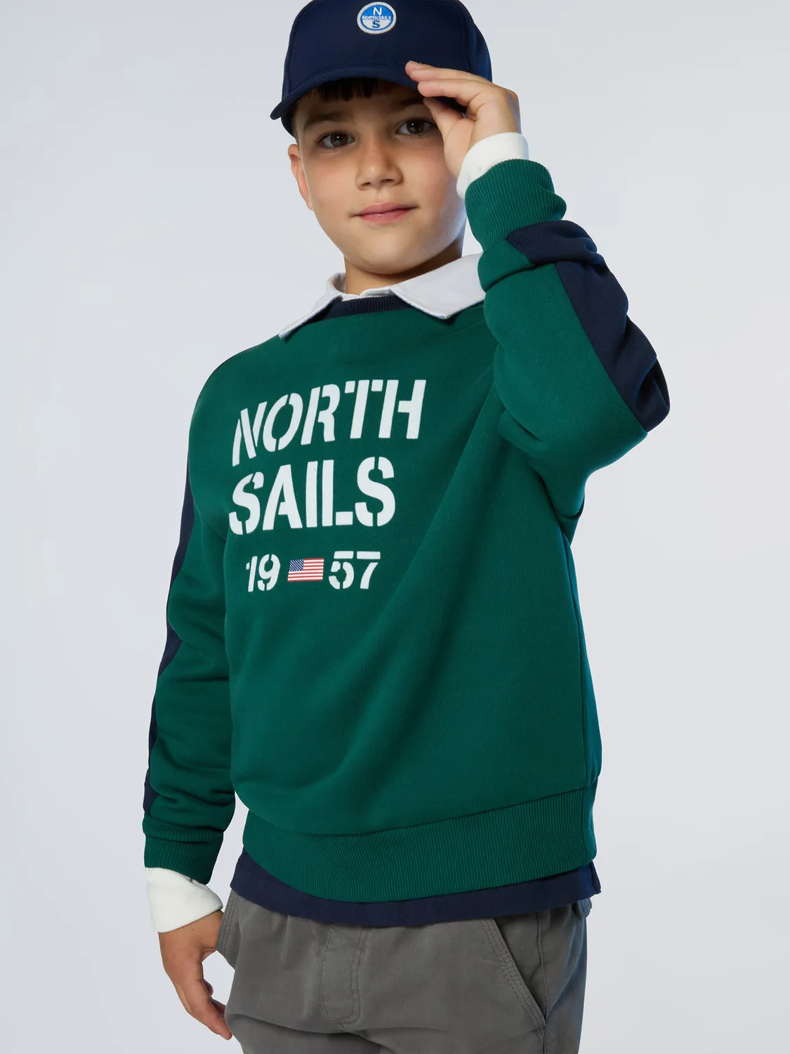 North Sails sweat flock imprimé coton bio