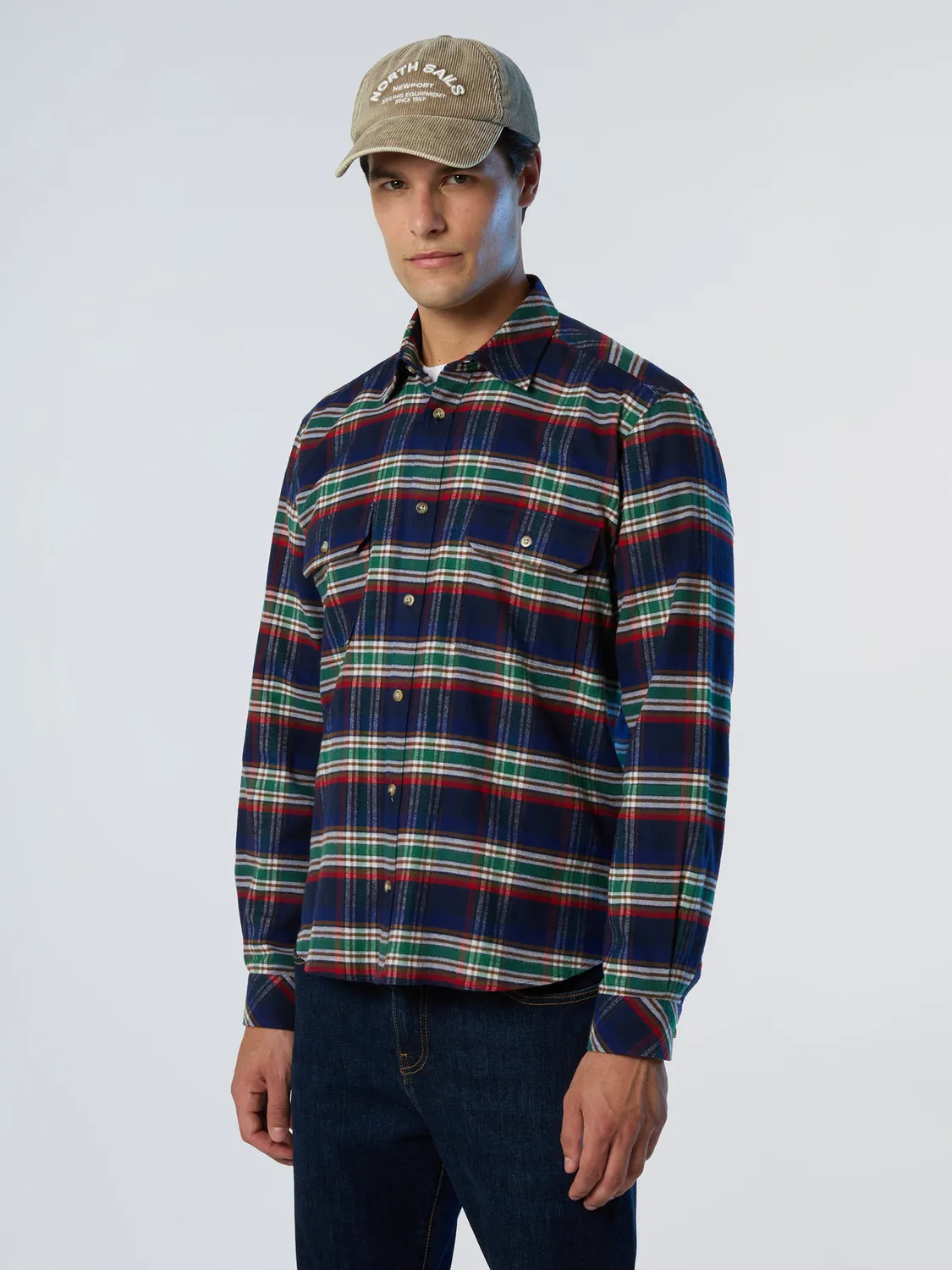 North Sails chemise flanelle à carreaux coton homme