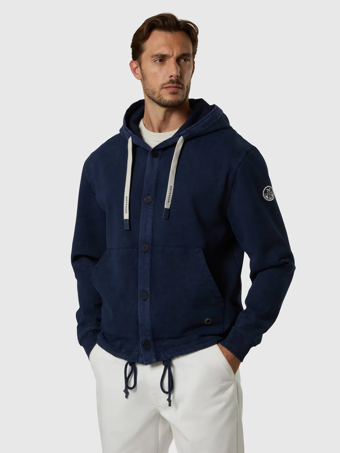 North Sails Archive sweat capuche boutons bleu marine