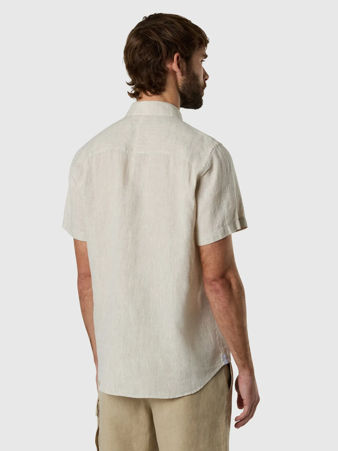 North Sails chemise lin manches courtes beige chino
