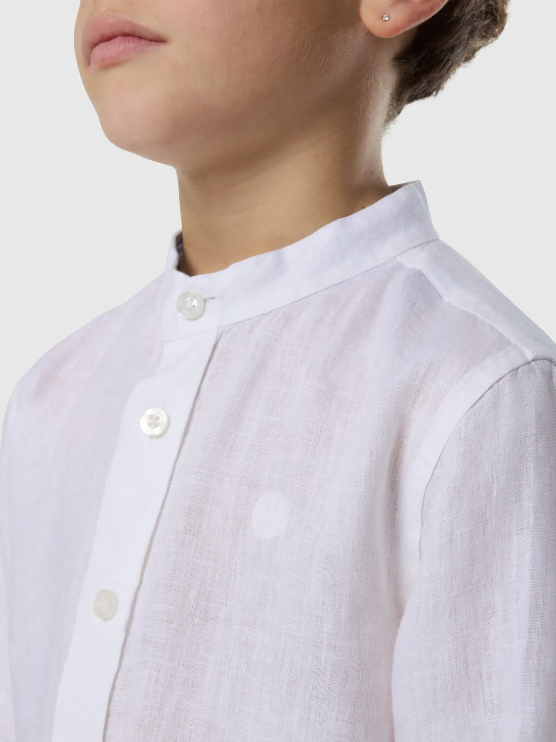 North Sails Mandarin chemise lin enfant col mandarin