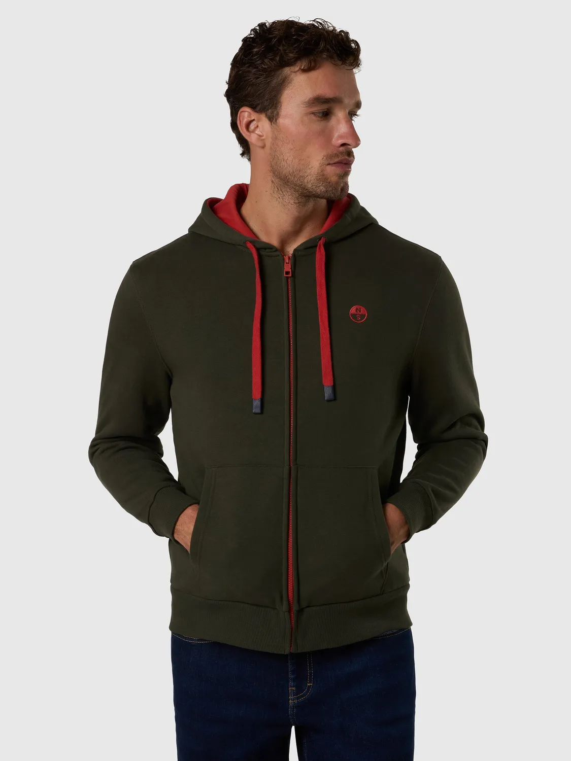 North Sails full-zip sweat zippé capuche forest night