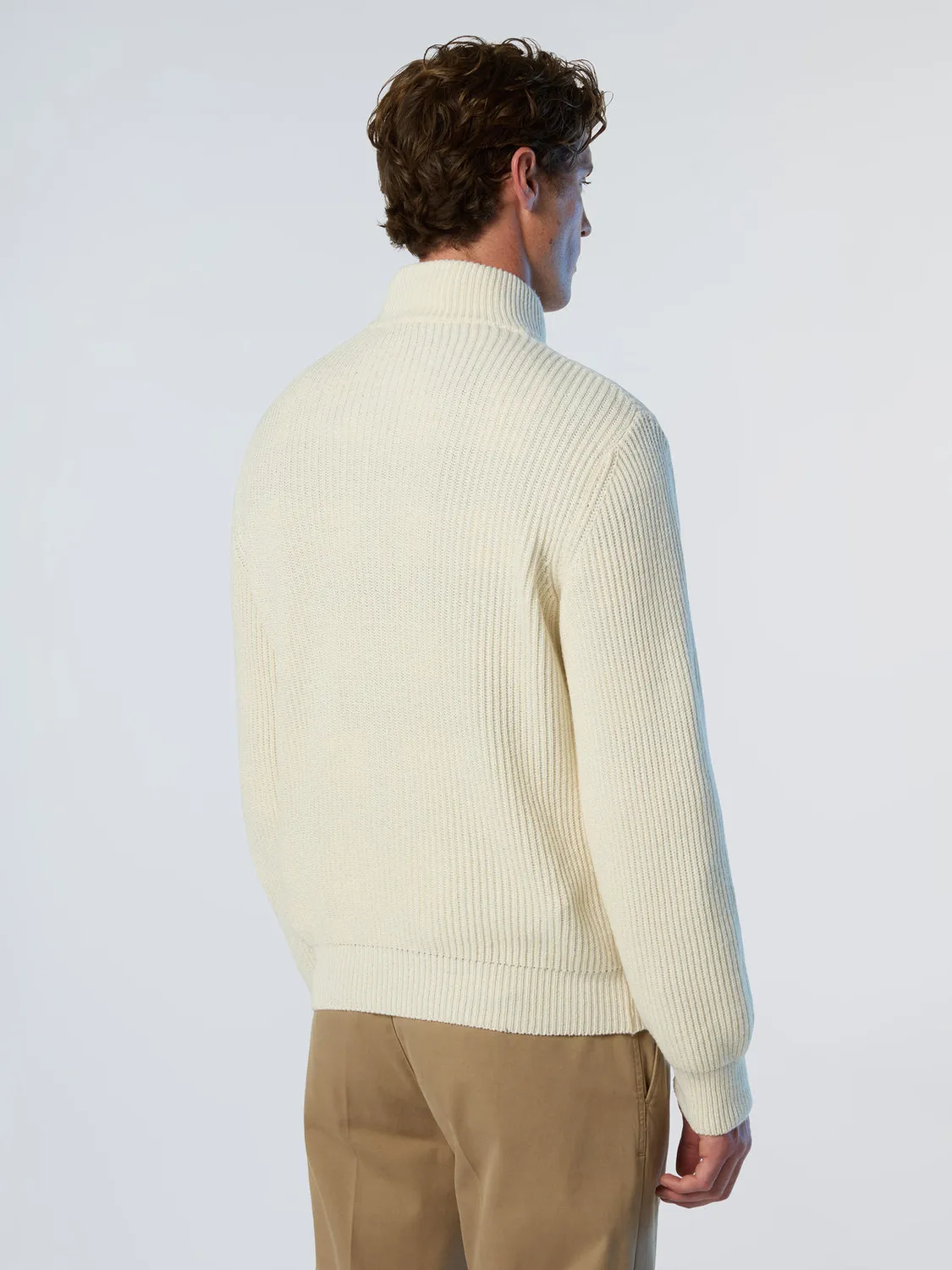 North Sails Fisherman pull marin demi-zip laine