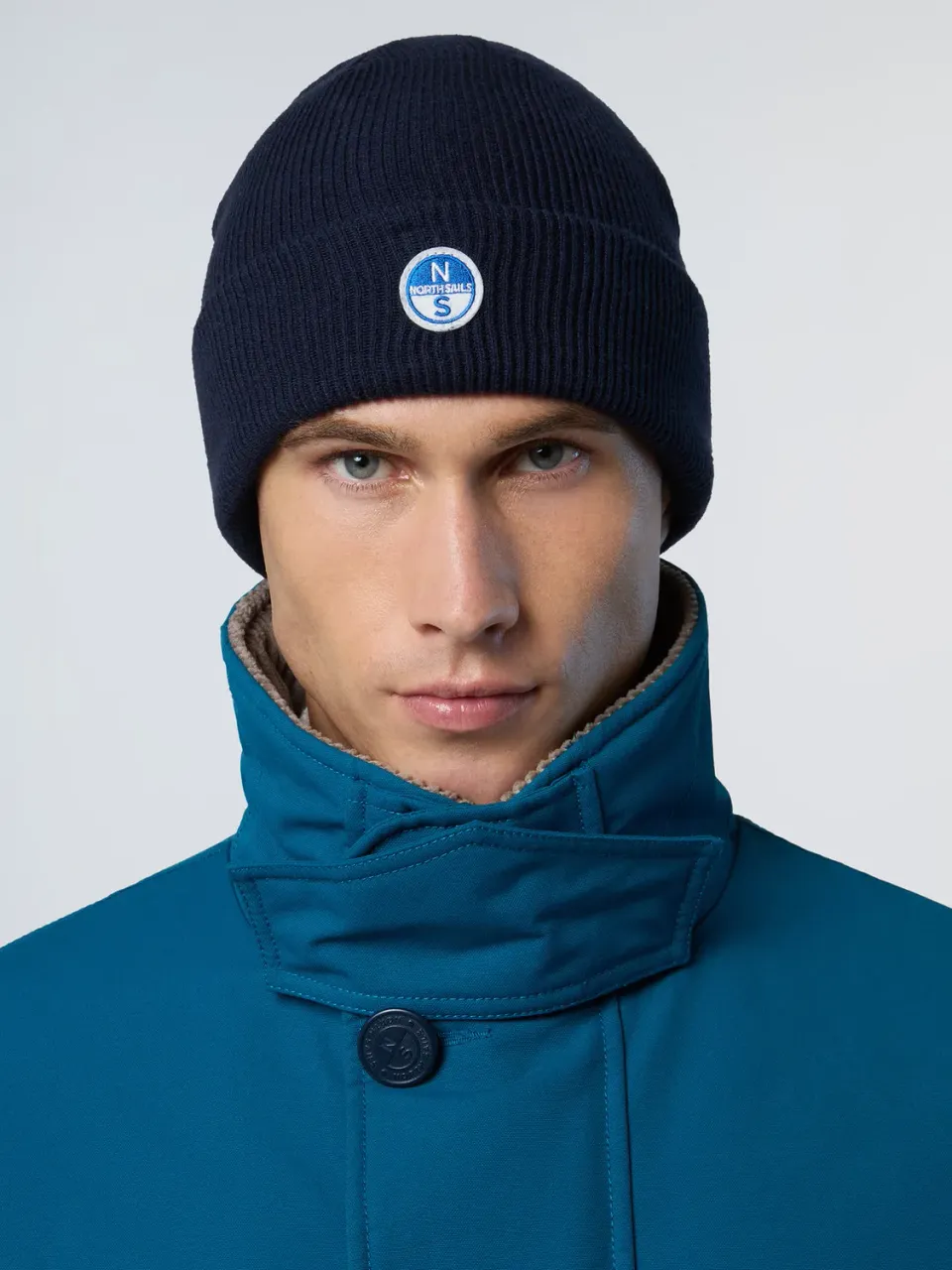 North Sails Micro-rib bonnet laine patch logo