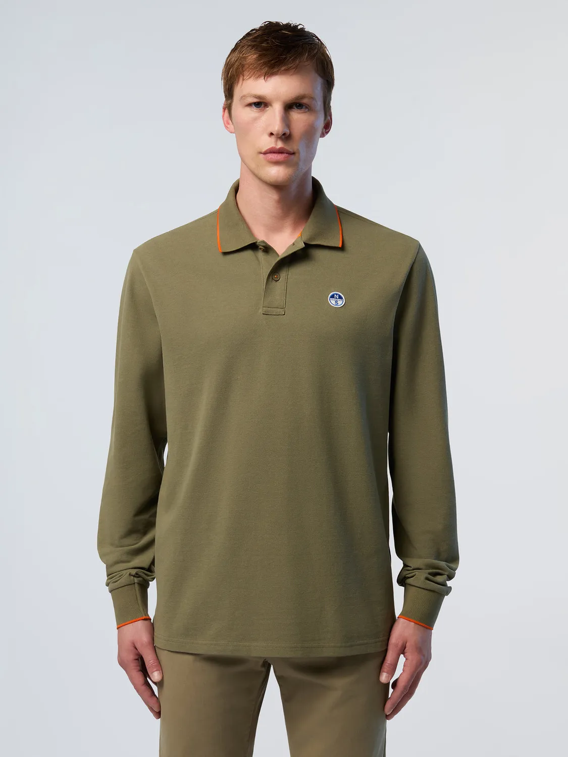 North Sails polo manches longues col logo coton bio