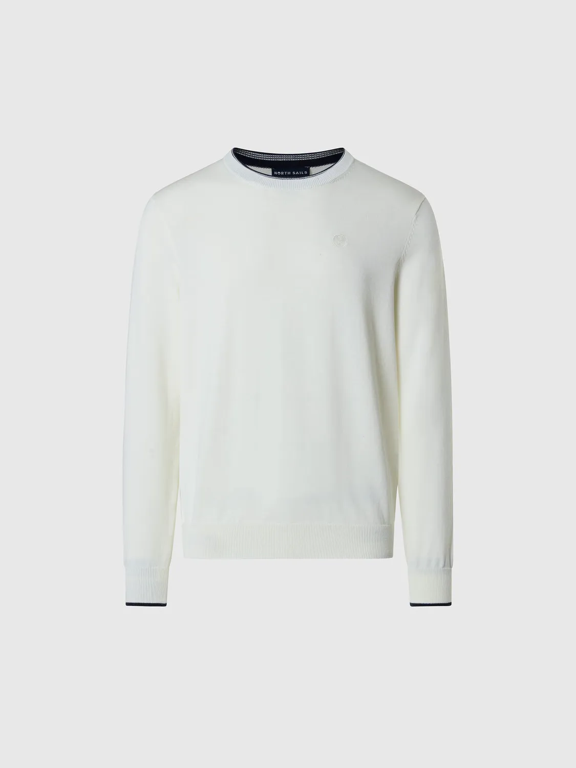 North Sails pull col rond coton bio logo tonal