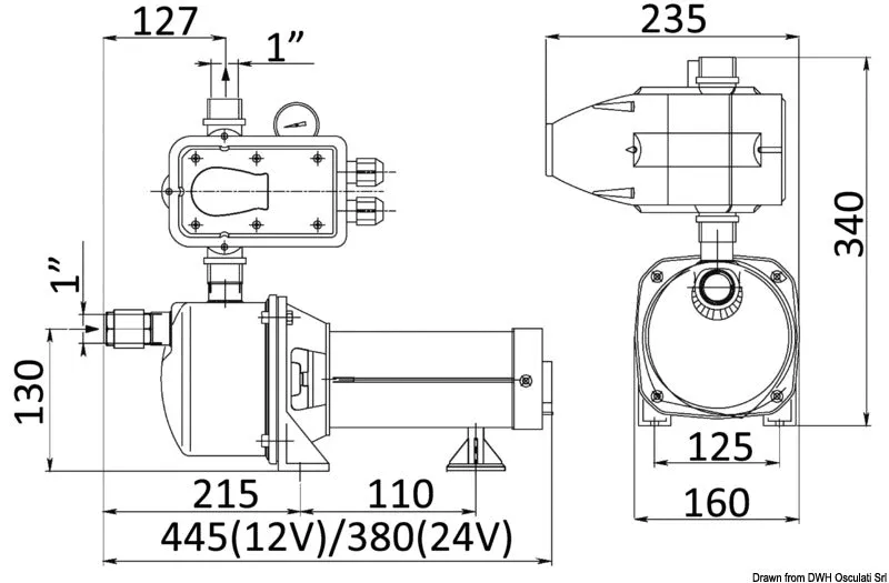 CEM Pompe à Eau Douce EPC 24 V Surpresseur Inox Autoclave