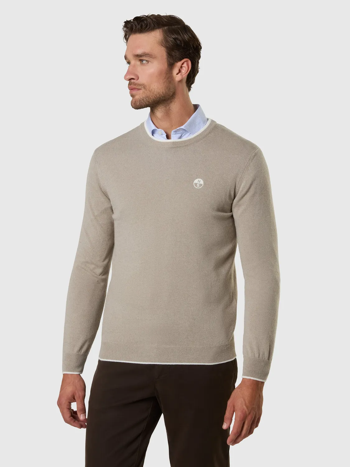 North Sails pull col rond mélange cachemire
