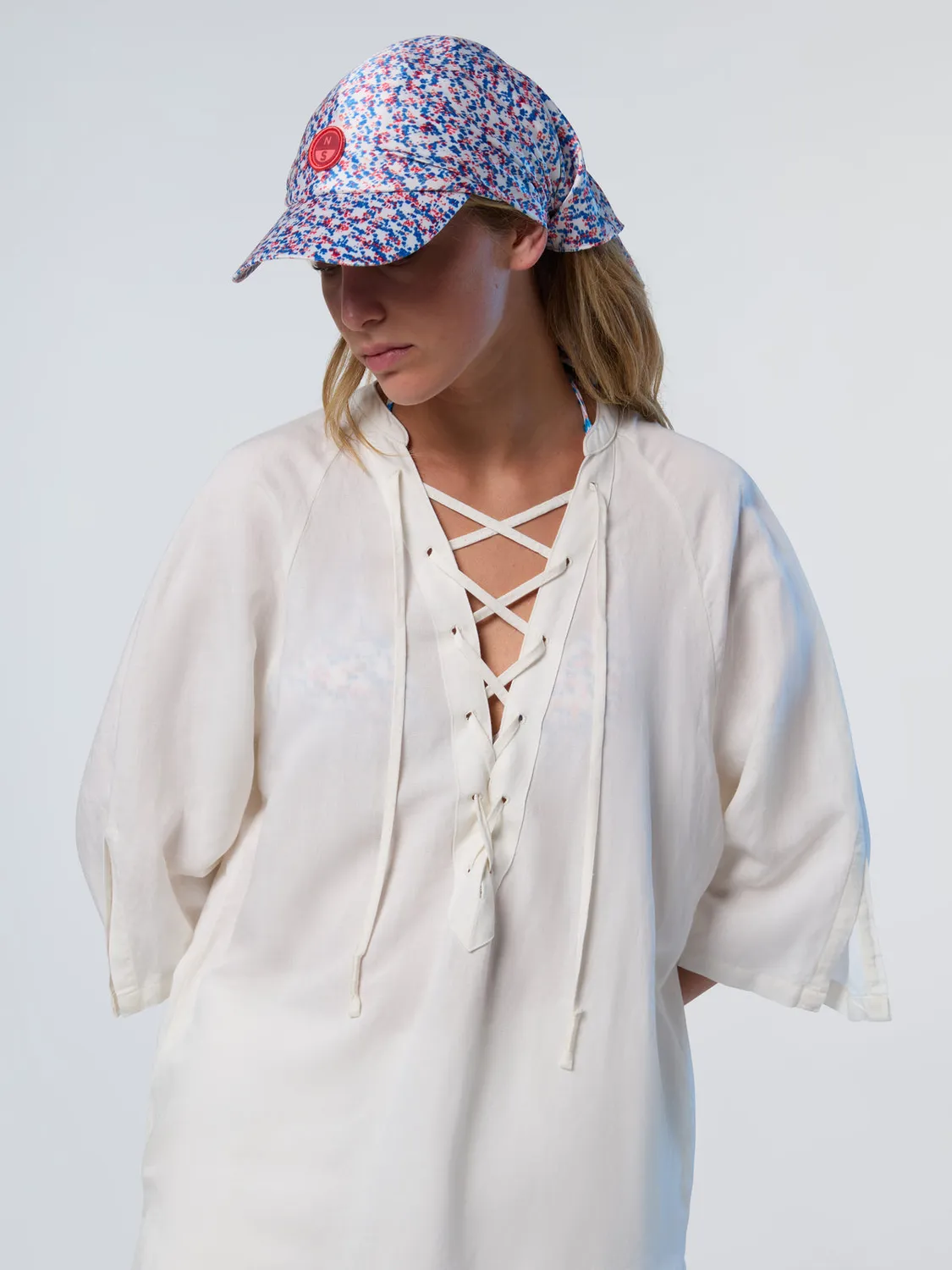 North Sails kaftan plage viscose lin col V noué