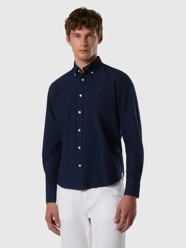 North Sails Oxford chemise col bouton bleu marine coton