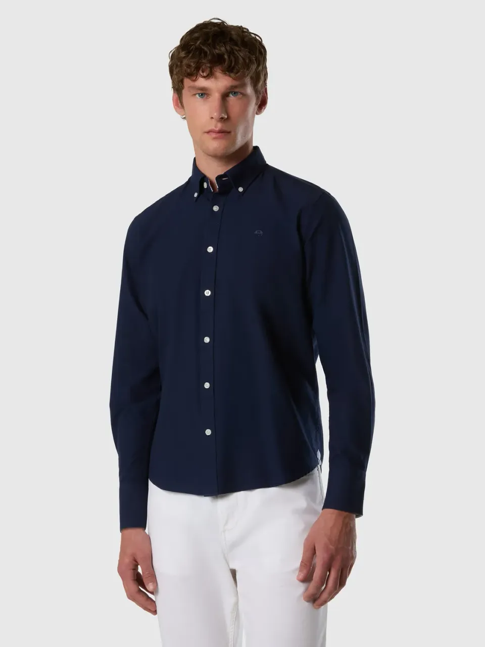North Sails Oxford chemise col bouton bleu marine coton