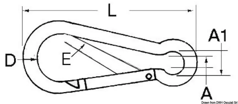 Osculati mousqueton à œil inox 316 7 mm lot 10