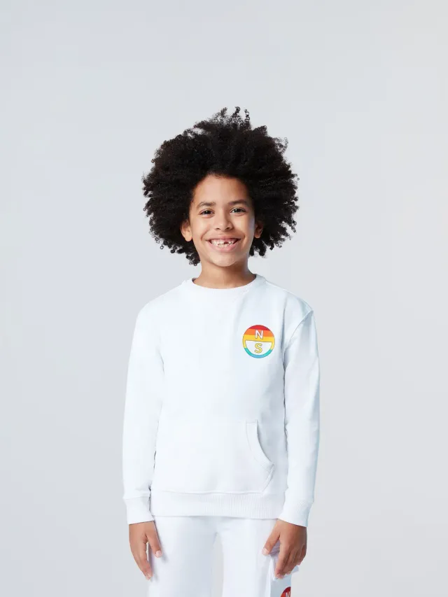 North Sails Rainbow sweat enfant blanc coton bio