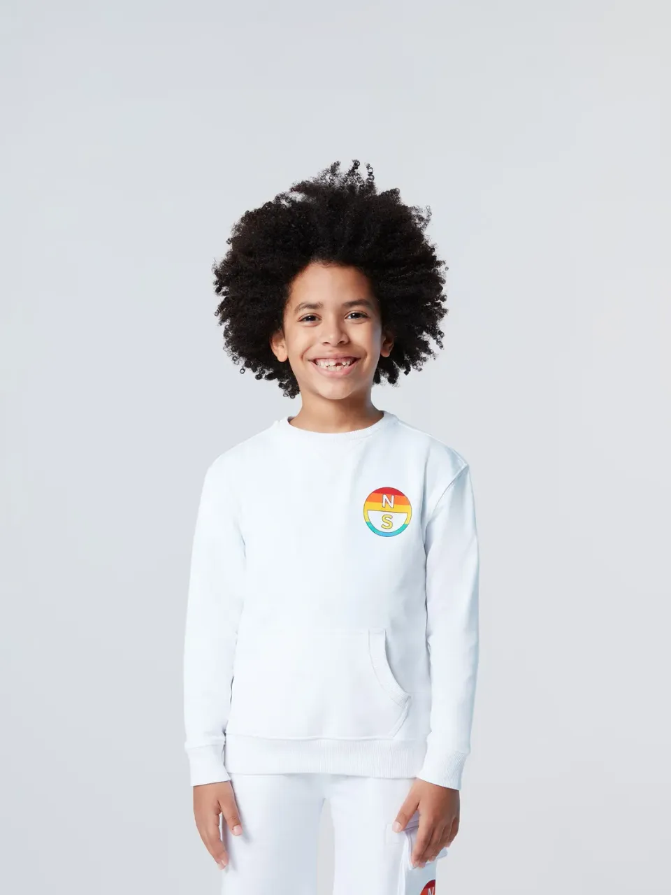 North Sails Rainbow sweat enfant blanc coton bio