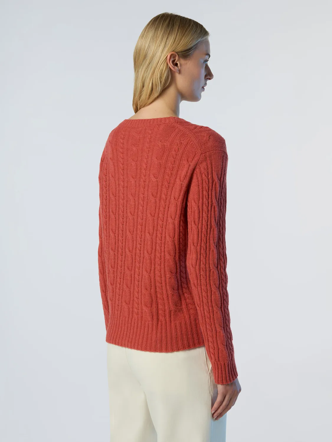 North Sails Crew-Neck Cable-Knit pull torsadé cachemire