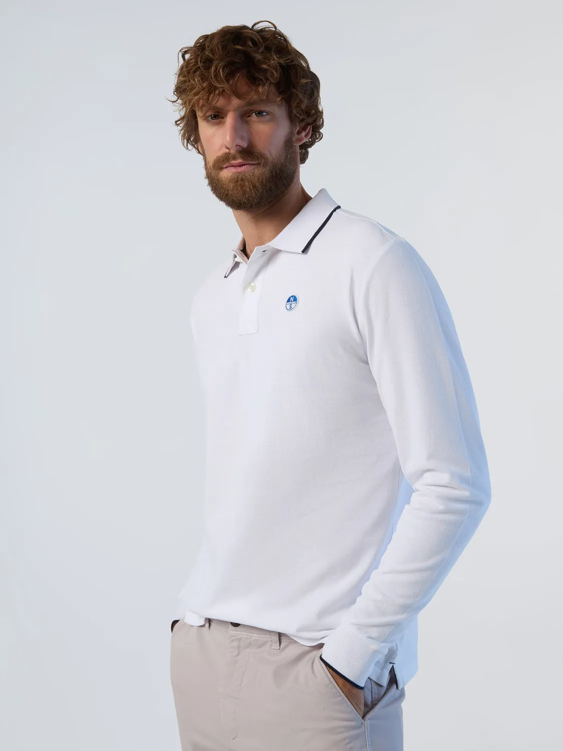 North Sails polo manches longues piqué coton bio
