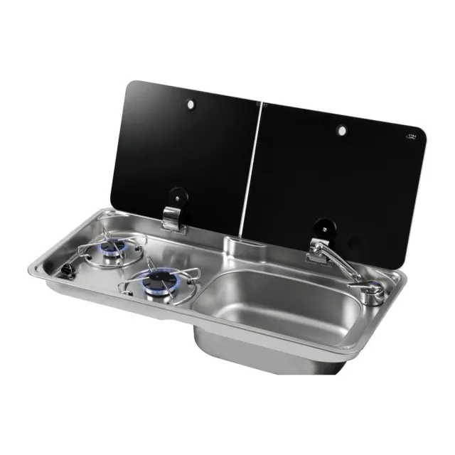 easysea Can réchaud 2 feux plaque verre couvercle droit