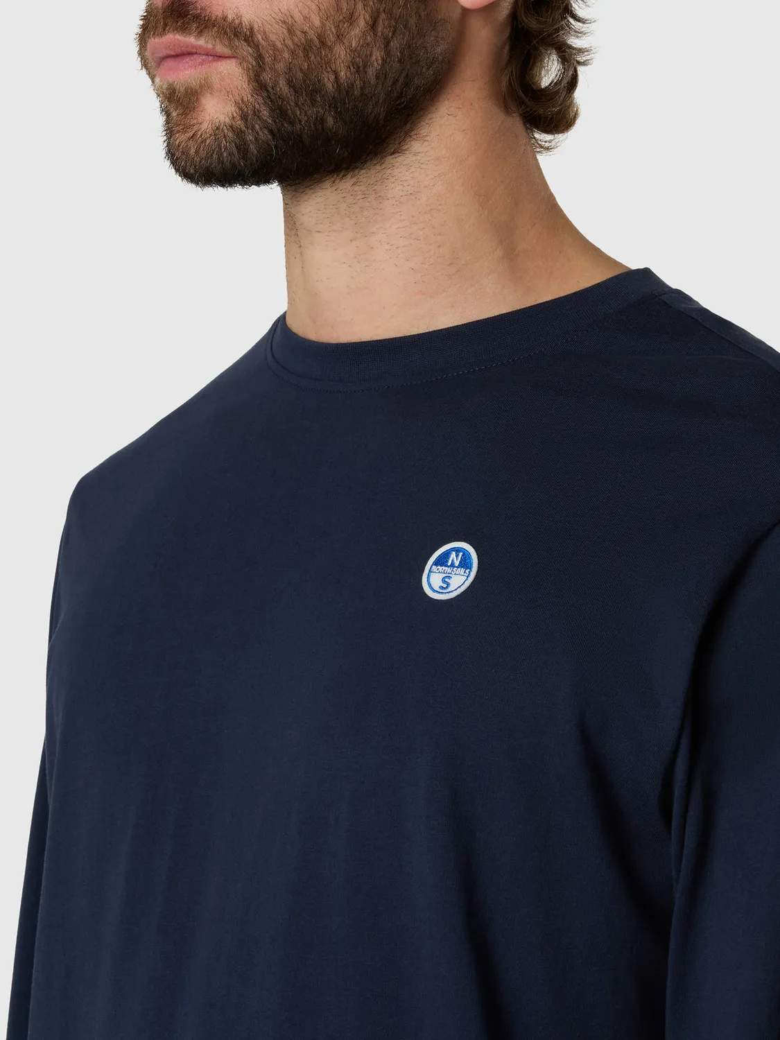 North Sails t-shirt manches longues patch logo coton bio