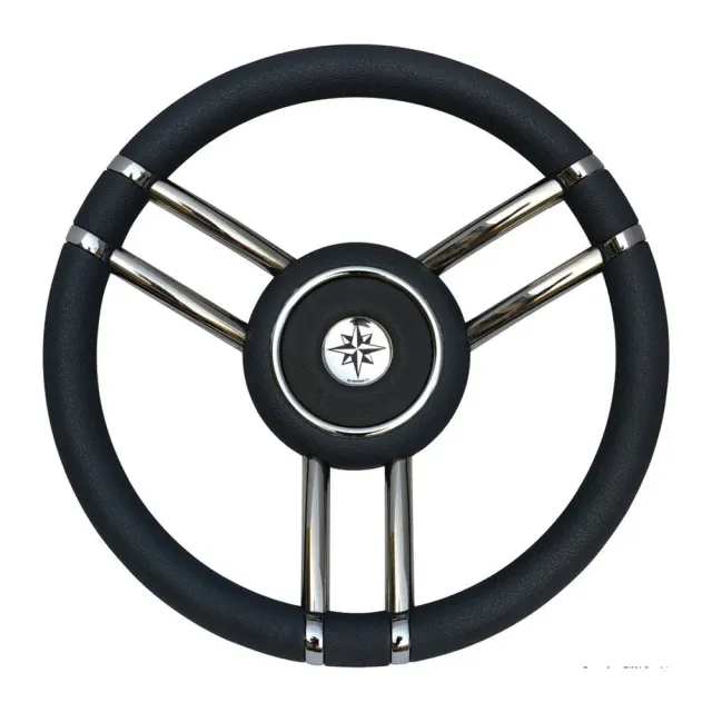 Apollo volant inox polyuréthane Ø350 mm noir