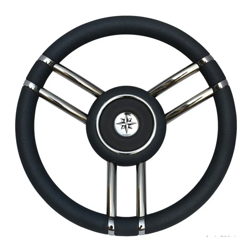 Apollo volant inox polyuréthane Ø350 mm noir