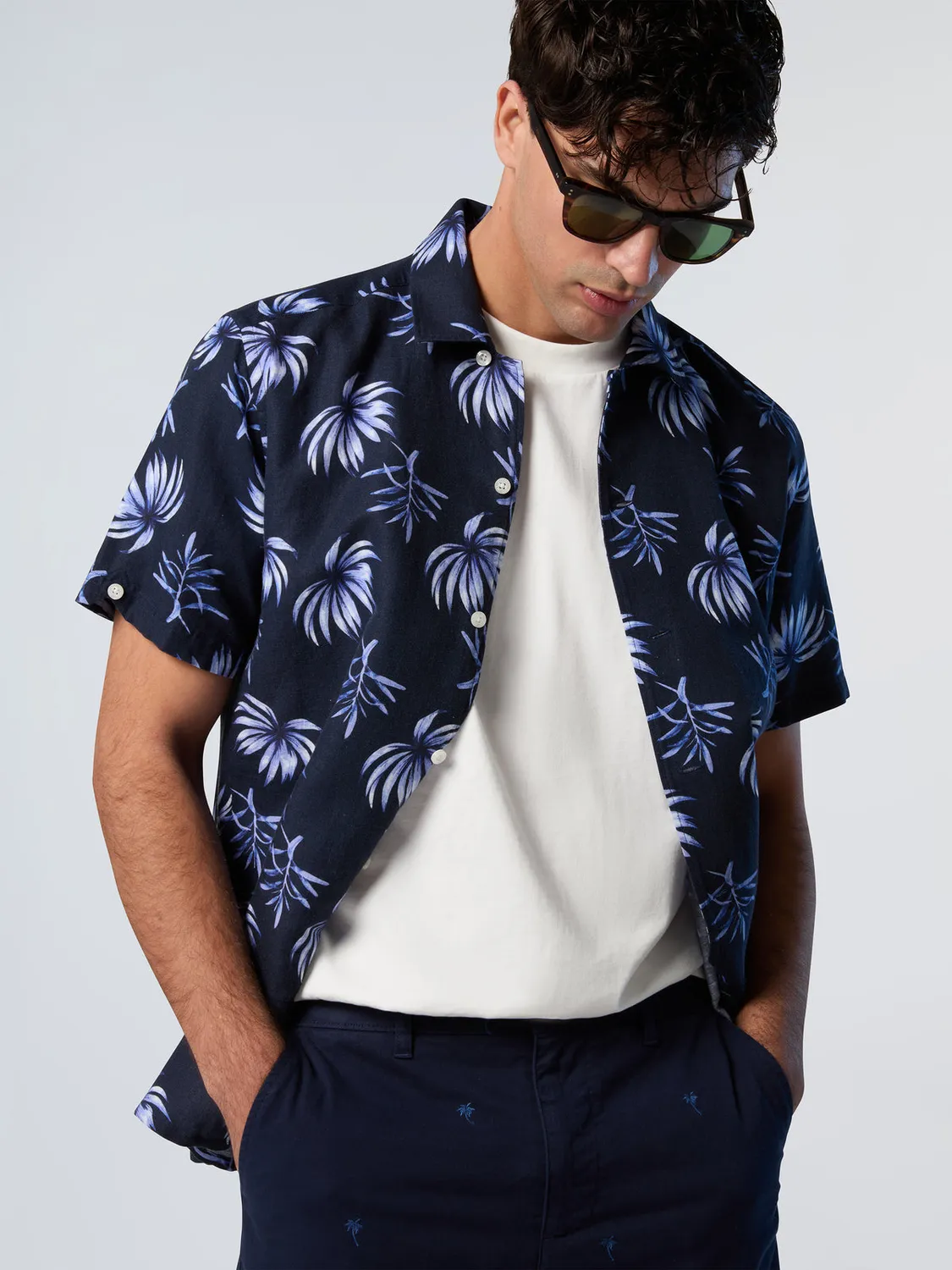 North Sails chemise bowling tropicale lin homme
