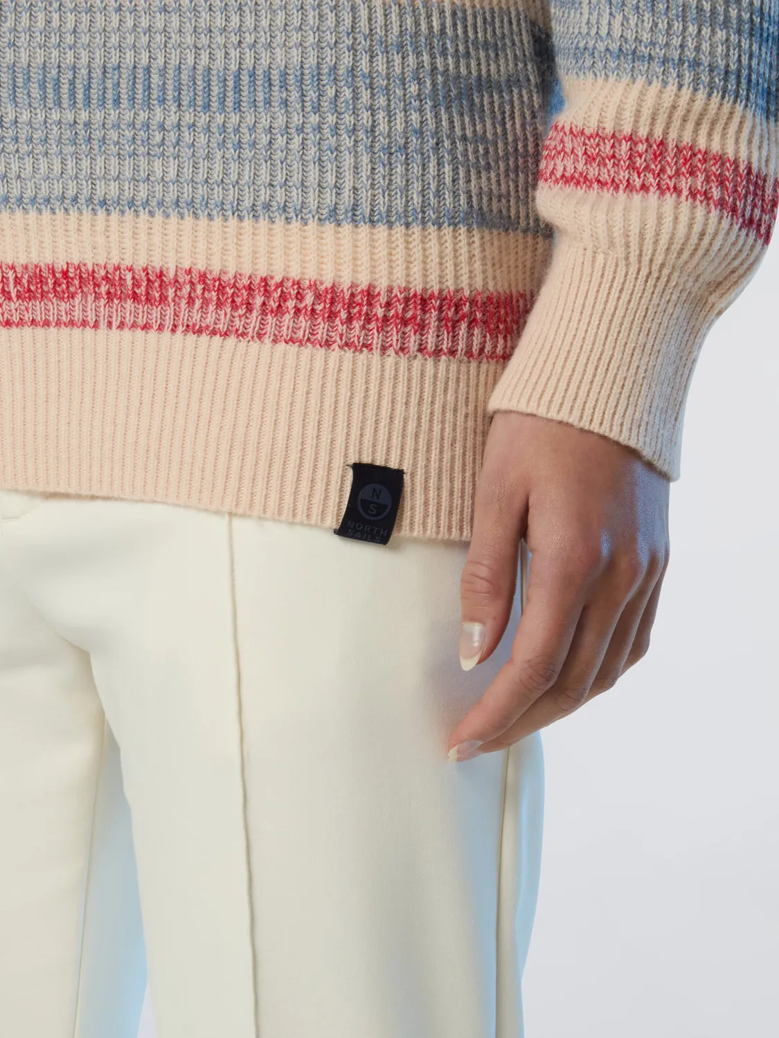 North Sails pull rayé alpaga col rond manches raglan
