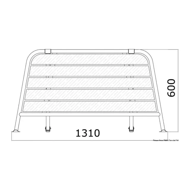 Osculati plateforme poppe 1310 mm inox iroko