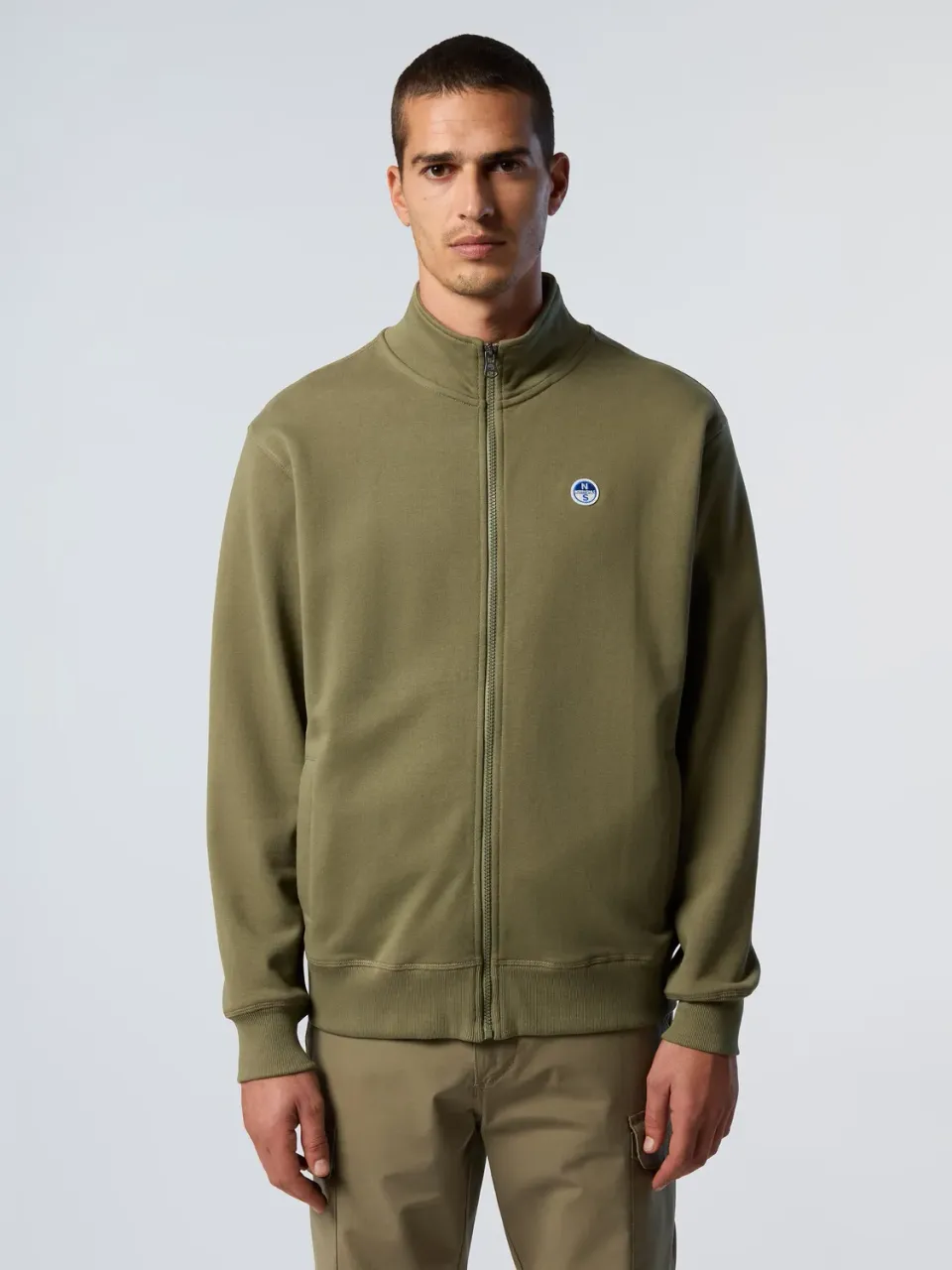 North Sails sweat zippé logo patch vert profond