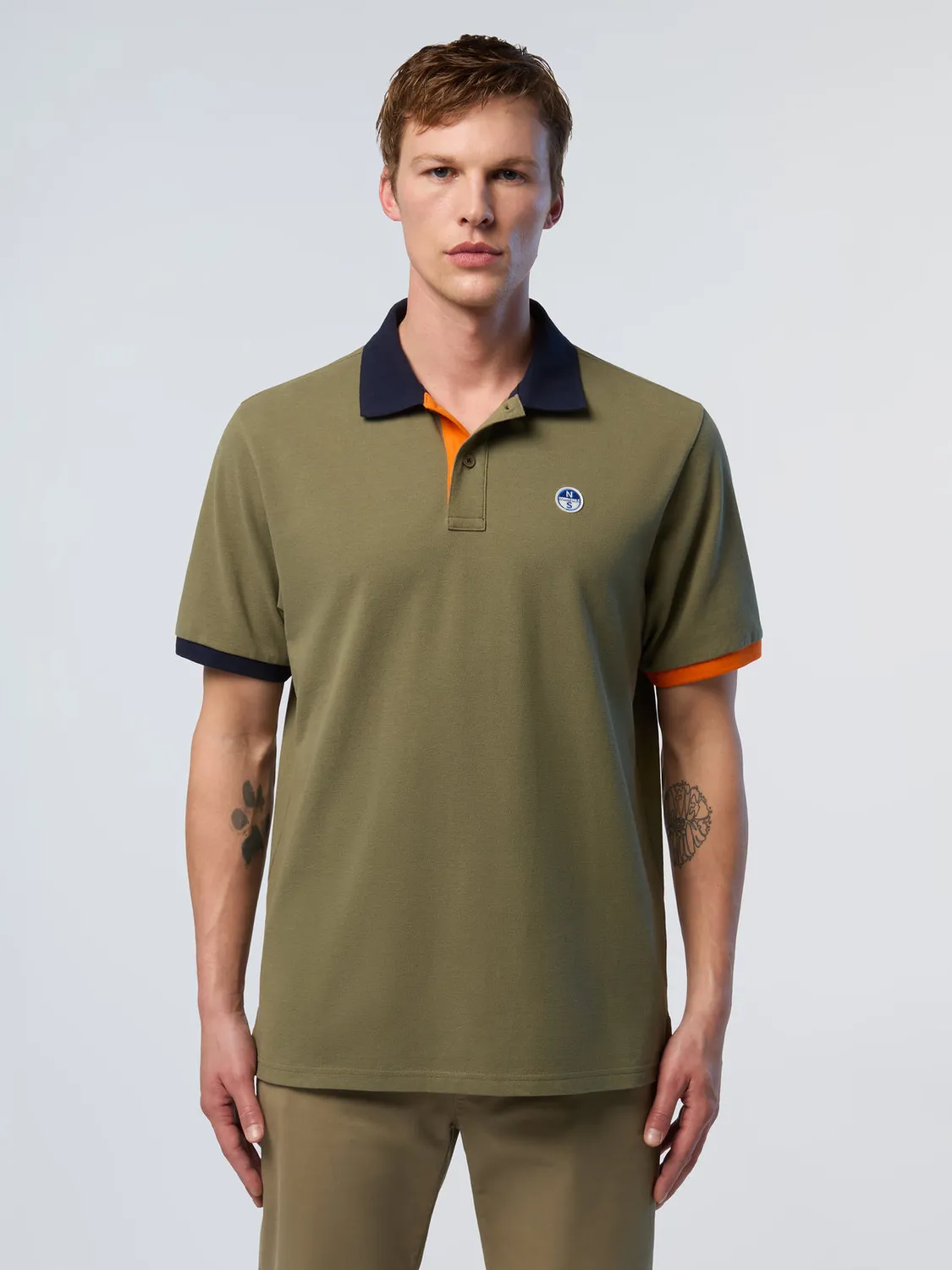 North Sails polo homme coton bio piqué col contrasté
