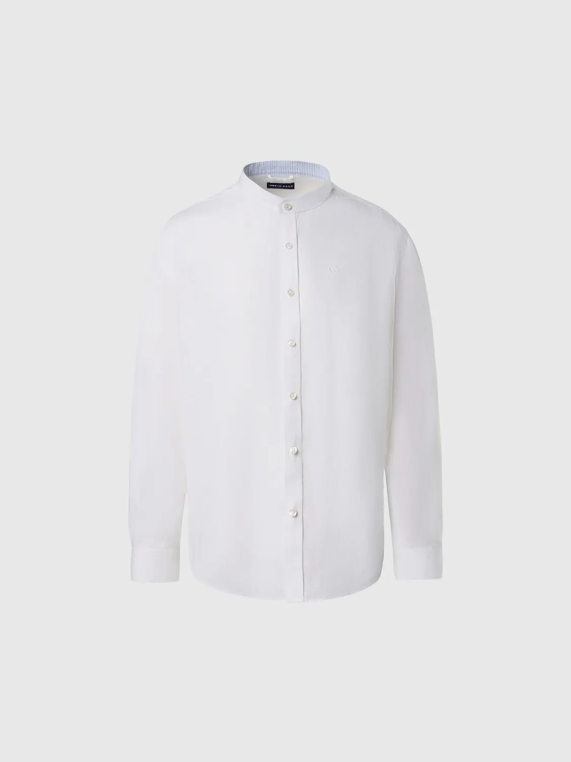 North Sails chemise col mandarin brodée blanche homme