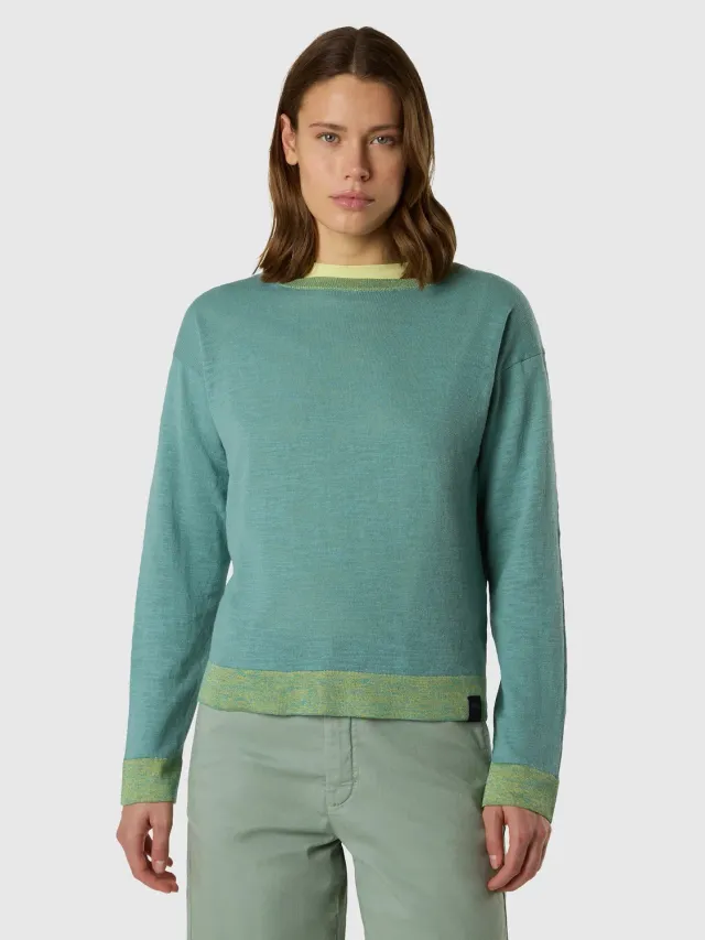 North Sails pull col bateau femme vert iceberg