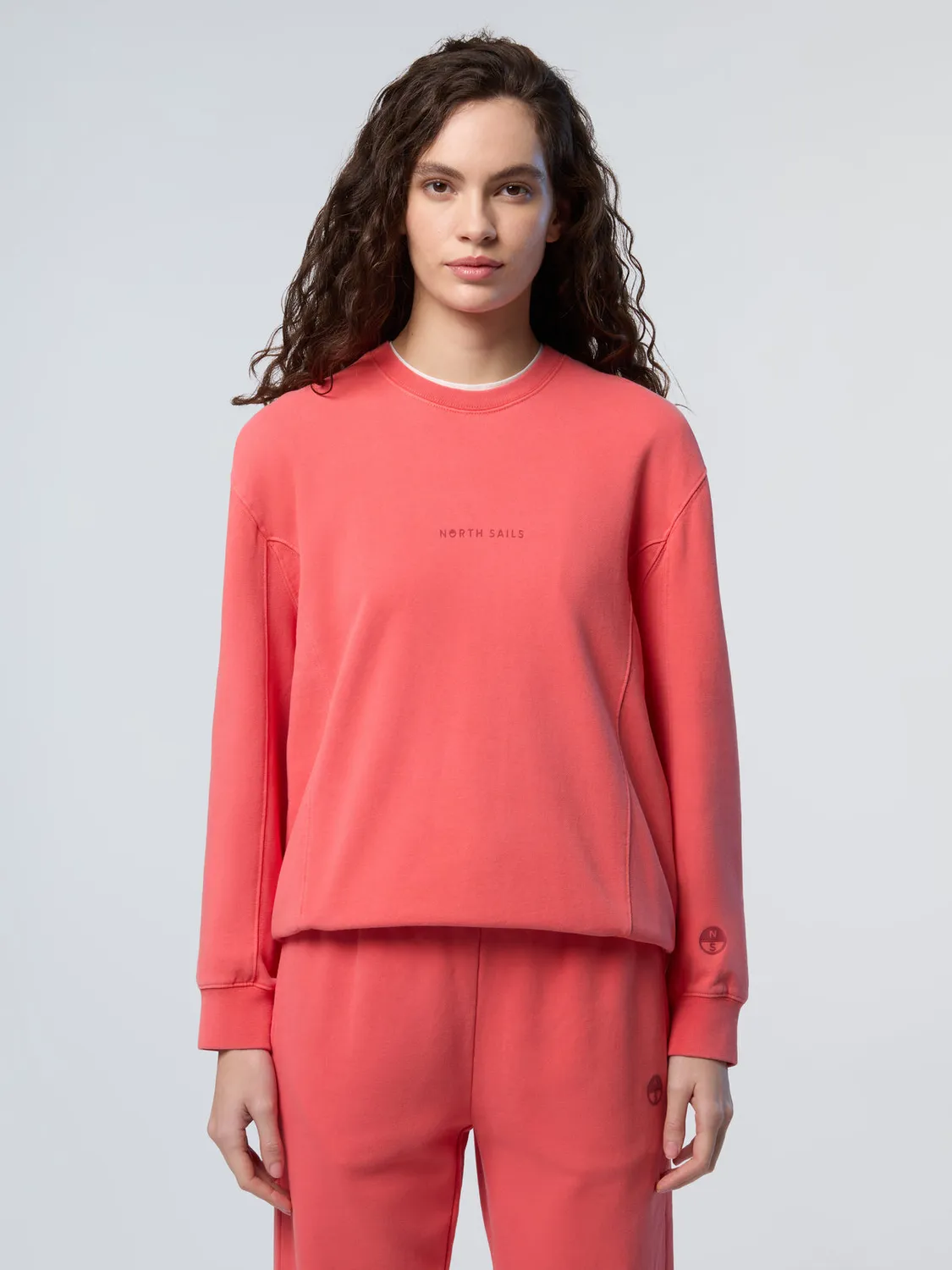 North Sails sweat col rond print tonal coton délavé homme
