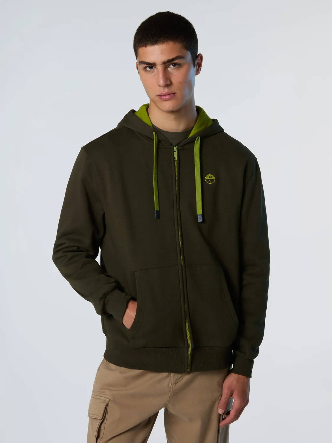 North Sails sweat zippé capuche logo brodé