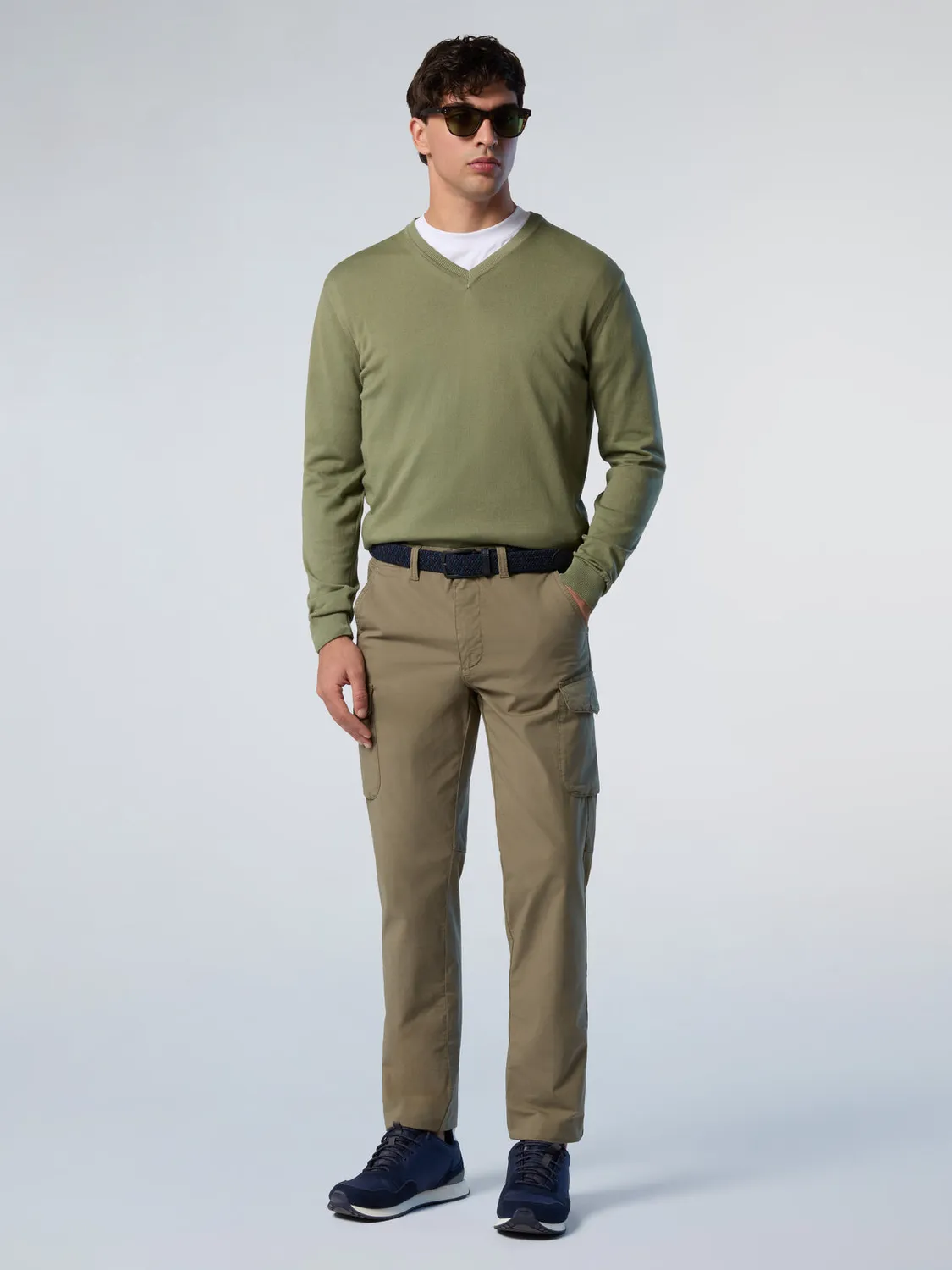North Sails pull col V coton bio label logo