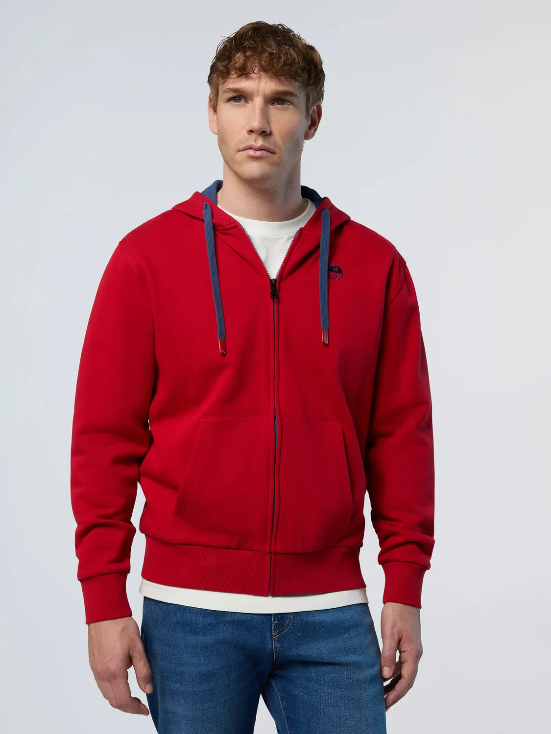 North Sails hoodie zippé logo brodé coton bio